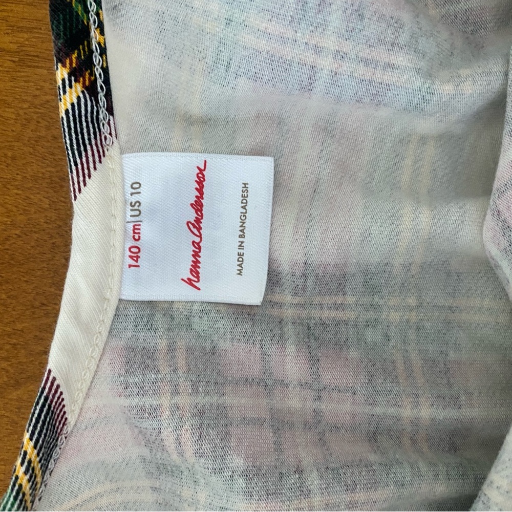 Hanna Andersson Girls Holiday Plaid Dress Size 10 - Picture 3 of 3